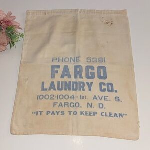 Fargo North Dakota Vintage Fargo Laundry Bag Cotton Fargo Laundry Co Art